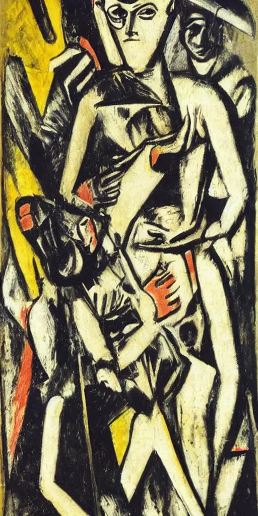 Prompt: time does not exist anymore by max beckmann