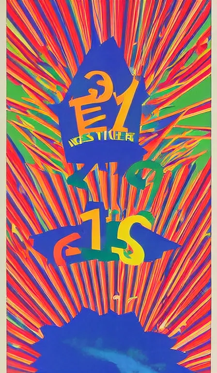 Prompt: Poster for a New Year's Eve rave, late 90s, by Peter Saville, Tadanori Yokoo