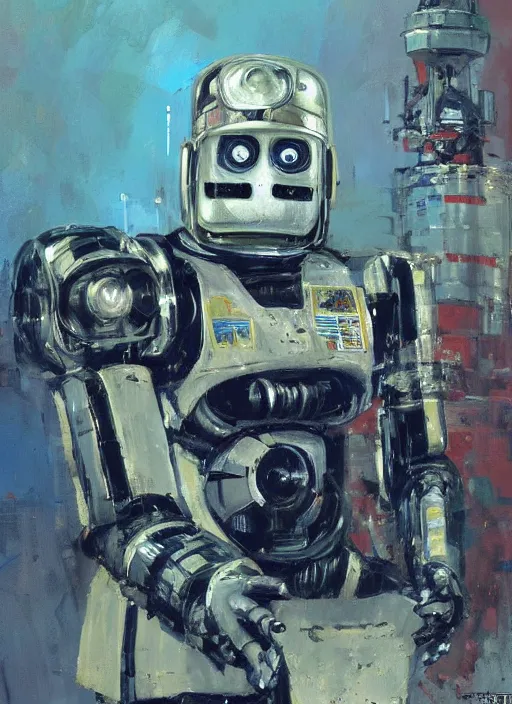 Prompt: portrait of general augusto pinochet as a robot by john berkey