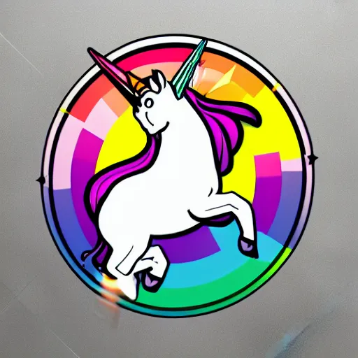 Image similar to svg vector sticker of a Unicorn-Pegasis, rocking out, wearing headphones, huge speakers, dancing, rave, DJ, spinning records, digital art, amazing composition, rule-of-thirds, award-winning, trending on artstation, featured on deviantart