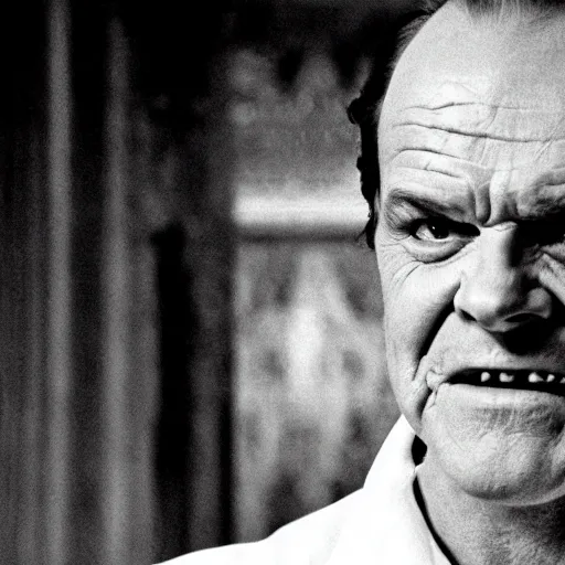 Prompt: Jack Nicholson starring as Hannibal Lecter, cinematic portrait