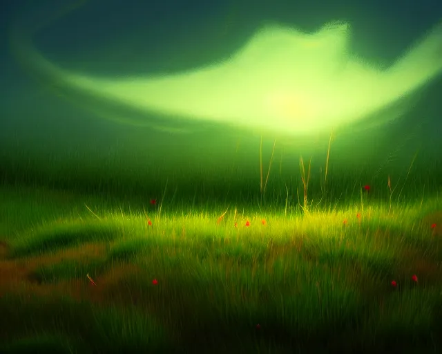 Image similar to digital painting of various plants in a field, trending on pixiv, cinematic lighting, beautiful