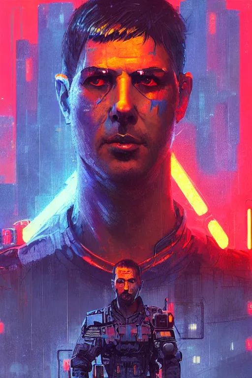 Image similar to soldier from blade runner 2 0 4 9, cyberpunk futuristic neon. decorated with traditional japanese ornaments by ismail inceoglu dragan bibin hans thoma greg rutkowski alexandros pyromallis nekro rene maritte illustrated, perfect face, fine details, realistic shaded, fine - face, pretty face