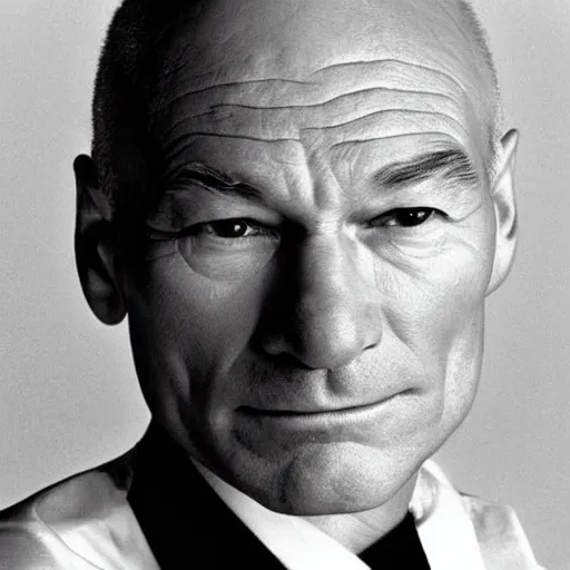 Prompt: patrick stewart with hair