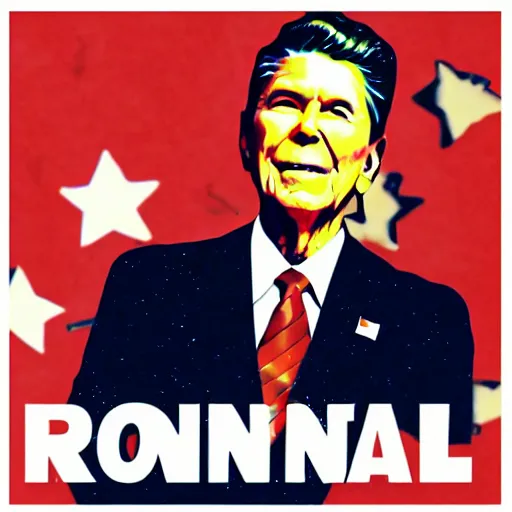 Image similar to anime lofi ronald reagan girl