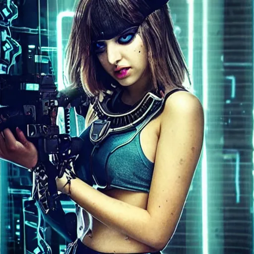 Image similar to “Anya de armas as a cyberpunk cyborg”