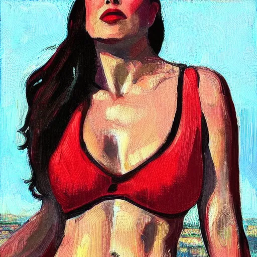 Prompt: “Elon musk in bikini oil painted in art Nouveau style”