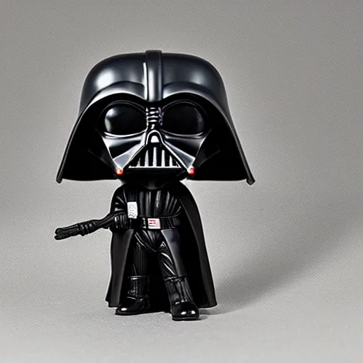 Prompt: funko pop of darth vader holding a ferret, product photo, studio lighting, realistic