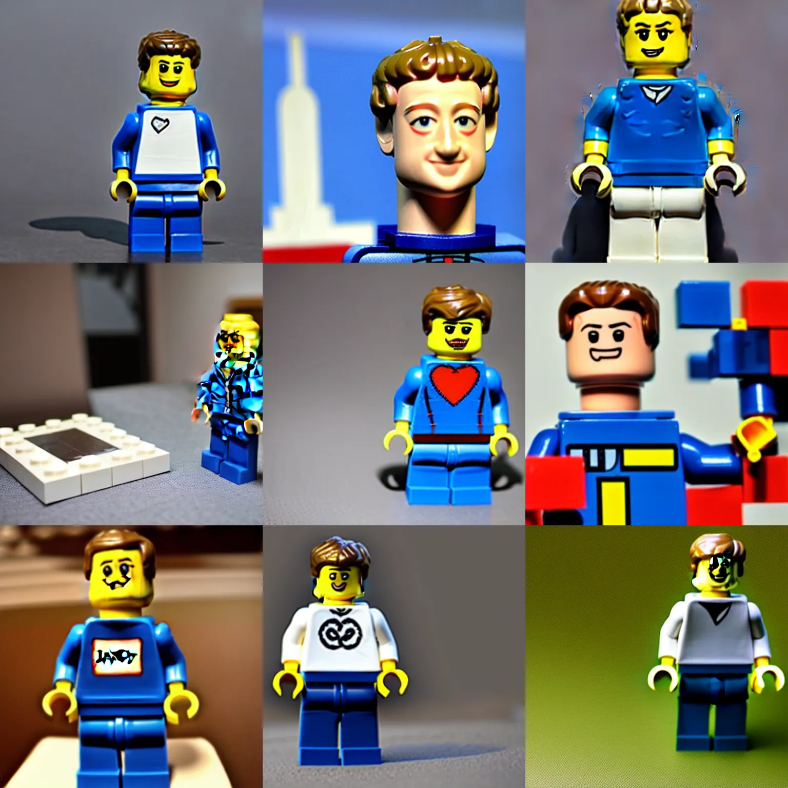 Prompt: the lego figurine of mark zuckerberg