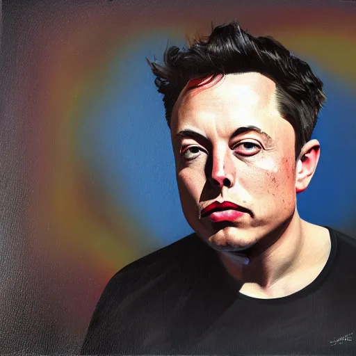 Image similar to Surrealist Portrait painting of Elon Musk, futuristic