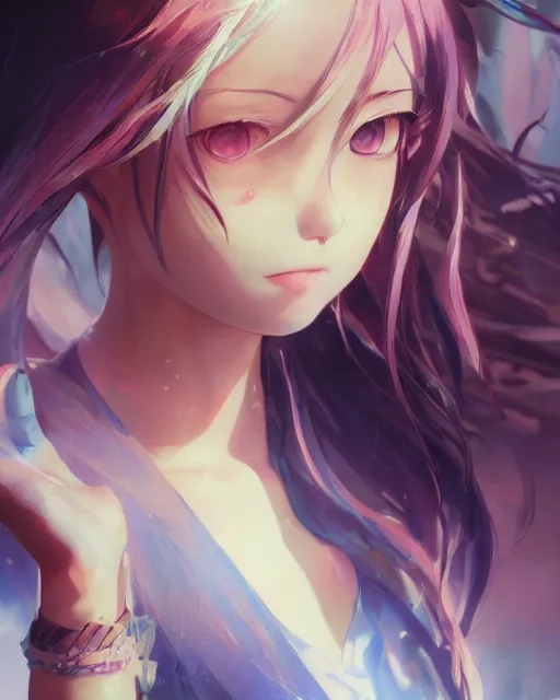 Image similar to saimin illustration of an anime girl's eyes being mind controlled by artgerm and wlop and greg rutkowski, digital art, extreme detail, realistic lighting, cinematic composition, concept art, sharp focus, colorful, photorealistic eyes, 8 k