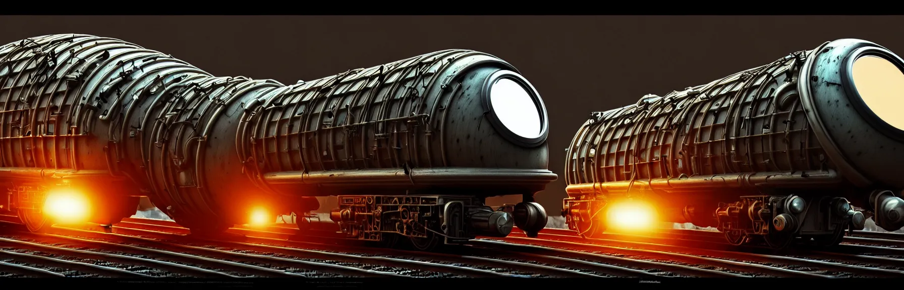 Image similar to solar - punk war train, vacuum tube - punk, electron tube - punk. 8 k resolution concept art hyperdetailed trending on artstation unreal engine hyperrealism art. baroque elements. intricate artwork by caravaggio