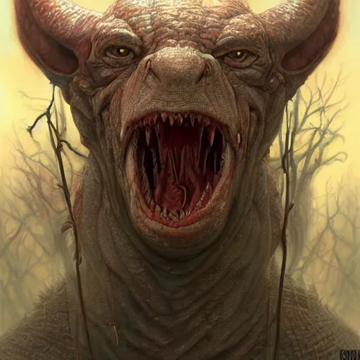 Image similar to vladimir putin, anthropomorphic bald prehistoric reptile, putin chimera, toothless, horror, macabre by donato giancola and greg rutkowski and wayne barlow and zdzisław beksinski, realistic face, digital art