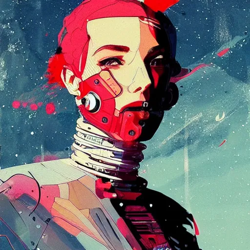 Image similar to a portrait of an astronaut in a scenic environment by conrad roset, hyperdetailed, cyberpunk, cool, cybernetically enhanced, trending on artstation