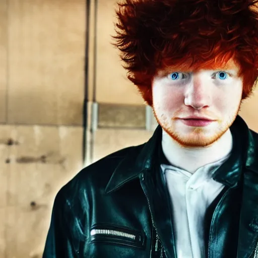 Prompt: ed sheeran as spike spiegel from cowboy bebop, cinematic, 4 k, realistic, wide angle lens. 8 k, hyperdetailed, precise, low - lighting