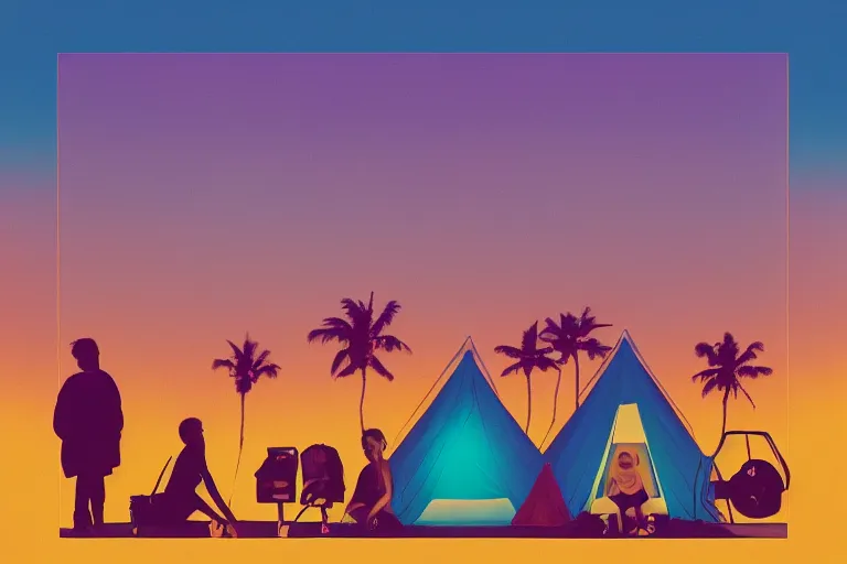 Image similar to new glowing camp life album cover, film, gradient