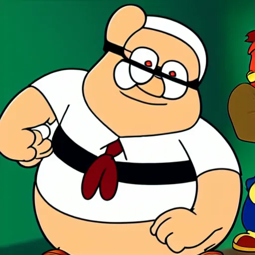 Prompt: peter griffin in the style of tom and jerry