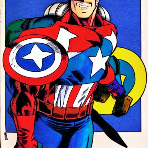 Prompt: captain American, painted by Akira Toriyama - wide shot