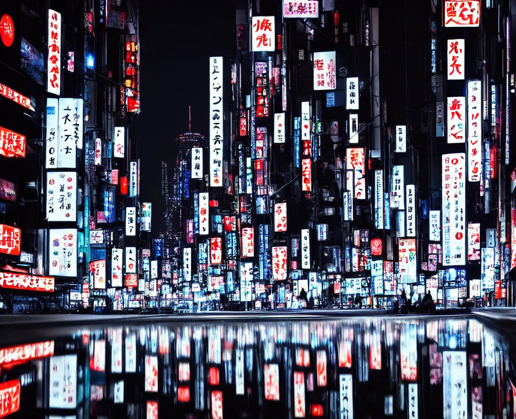 Image similar to beautiful!!! overwhelming!!!!! studio photograph of japan at night, reflective intricate puddles, beautiful tall luxurious neon buildings with advertisements, cars and crowd, traffic lights, dense atmosphere, stunning composition, moon rays, beautiful calming atmosphere, studio level quality, photography, hyperdetailed