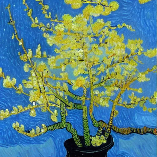 Image similar to a painting of linden blossom in the style of van Gogh