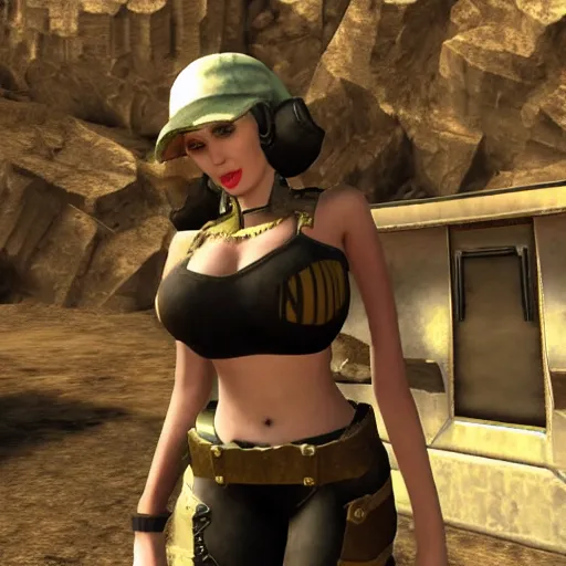 Prompt: Amouranth in UE5 Fallout New Vegas Mod, high detail, award winning