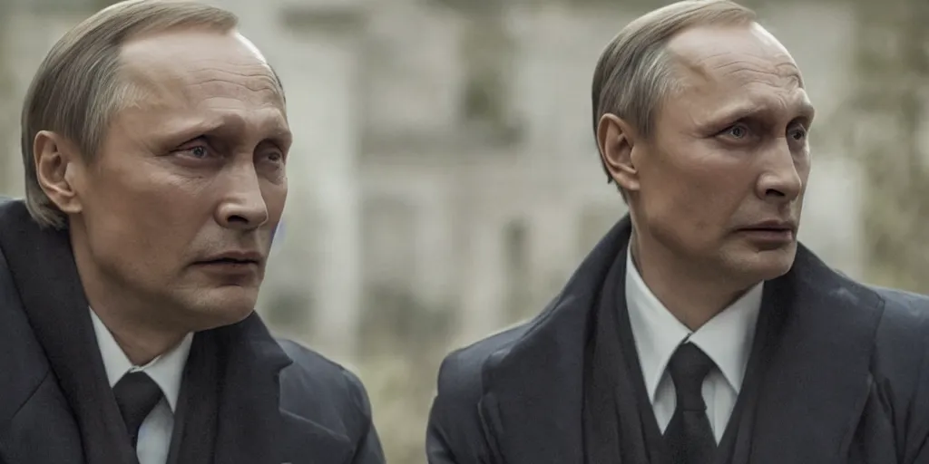 Prompt: Mads Mikkelsen as Vladimir Putin in 'Russia: The Movie' (2021), movie still frame
