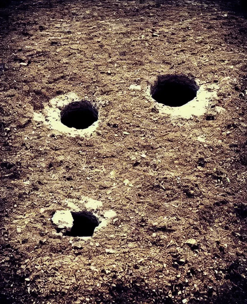 Image similar to “ a hole appears in the ground of an empty room ”