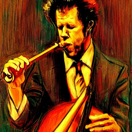 Image similar to tom waits does jazz, by Stephen Bliss