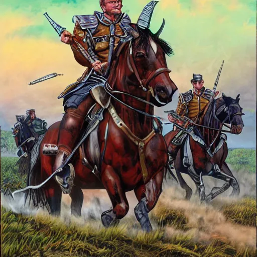 Prompt: Armstrong border reivers by Joe Jusko