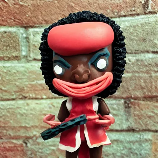 Image similar to maya angelou cosplay kunta kinte, stop motion vinyl action figure, plastic, toy, butcher billy style