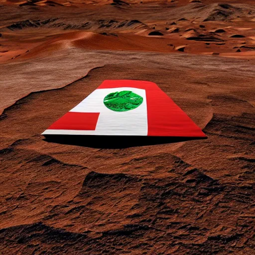 Image similar to albanian flag on mars