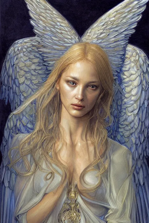 Image similar to portrait of an angel creature ( not a human ), by giancola, very detailed art, elegant, sophisticated, high resolution, smooth