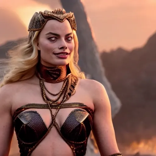 Image similar to margot robbie as dejah thoris