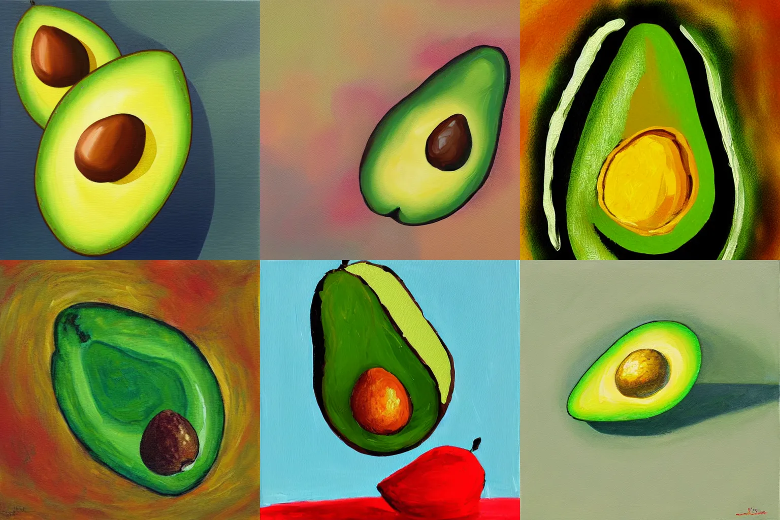 Prompt: avocado, abstract painting