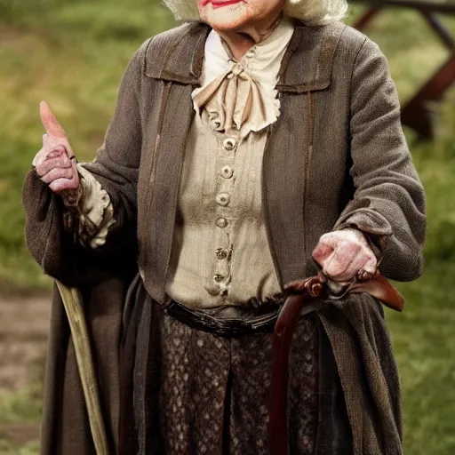 Image similar to betty white as bilbo baggins from lord of the rings