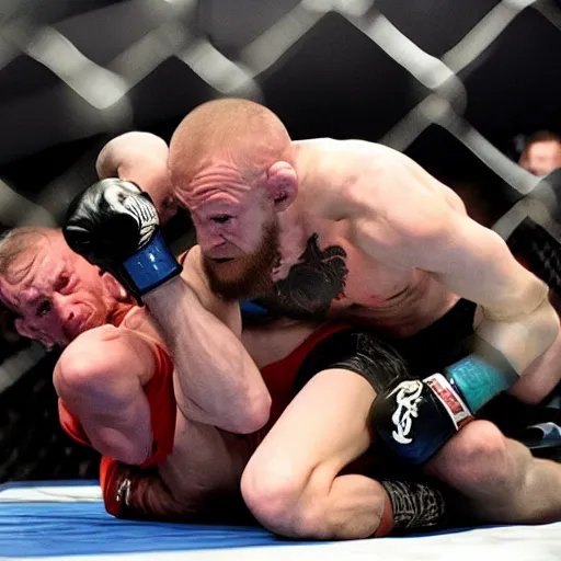 Image similar to gollum wrestling with conor mcgregor