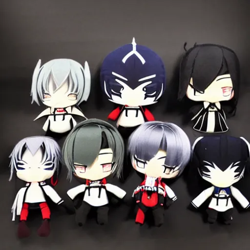 Prompt: touken ranbu plushies