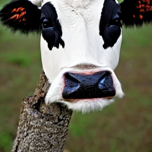 Prompt: “photograph of a mix between a cow and an owl, a cow owl”