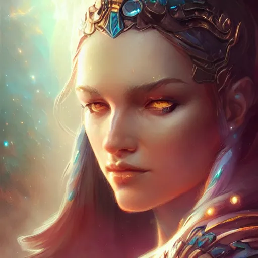 Image similar to star goddess, d & d, fantasy, portrait, highly detailed, digital painting, trending on artstation, concept art, sharp focus, illustration, art by artgerm and greg rutkowski and magali villeneuve