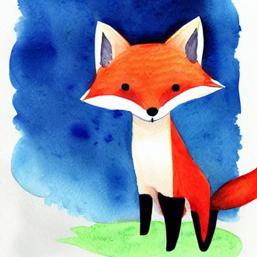 Image similar to watercolor, children book illustration, fox, white background