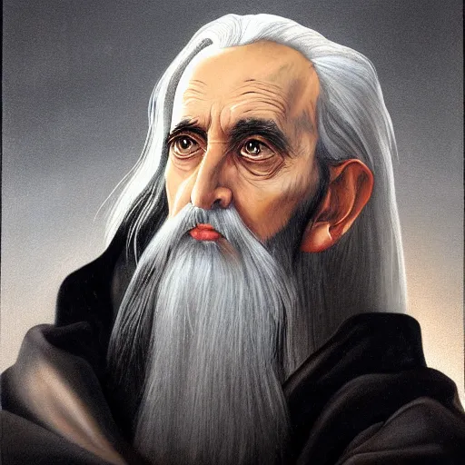 Prompt: Portrait of Saruman by Angelika Kauffmann