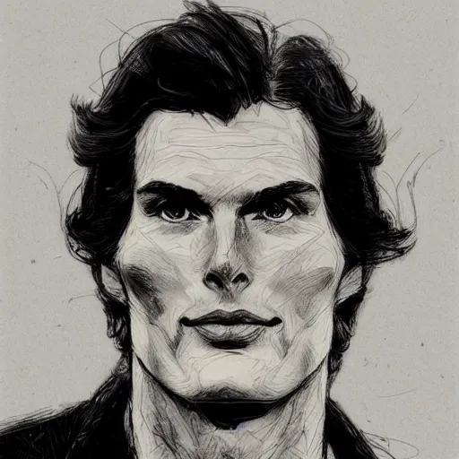 Image similar to a realistic yet scraggly portrait sketch of the side profile of a stern and sophisticated christopher reeve, trending on artstation, intricate details, in the style of frank auerbach, in the style of sergio aragones, in the style of martin ansin, in the style of david aja, in the style of mattias adolfsson