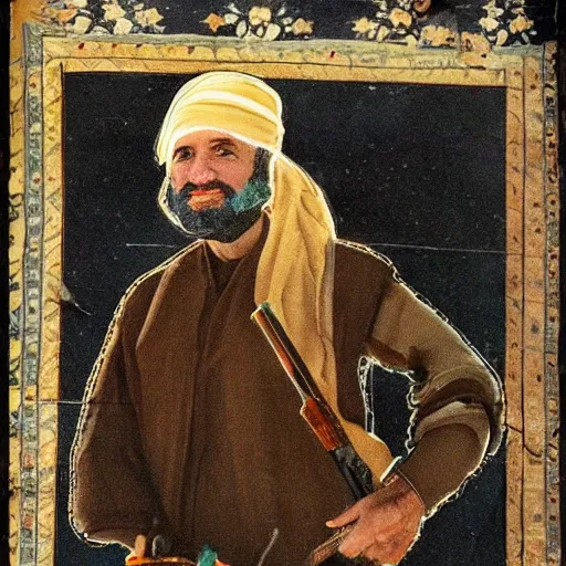 Image similar to joe biden as mujahideen in 1 7 th century islamic art