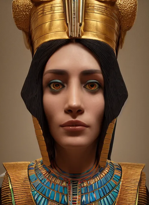 Image similar to an anthropomorphic beautiful female wizard of pharaoh portrait wearing robe, fine art, award winning, intricate, elegant, sharp focus, octane render, hyperrealistic, cinematic lighting, highly detailed, digital painting, 8 k concept art, art by jamie hewlett and z. w. gu, masterpiece, trending on artstation, 8 k