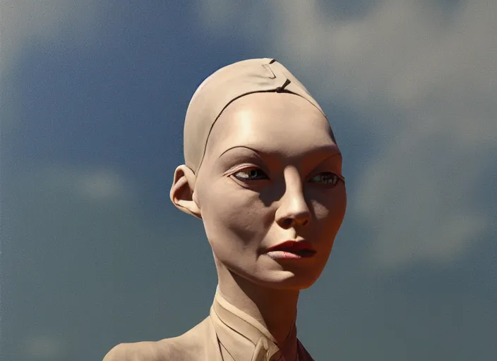 Image similar to landscape, a realistic portrait and realism, a humanoid sphynx walking in 1 9 3 0 s clothes, fine art, sharp focus, ten flats, digital art, bright colors, trending on artstation, unreal engine.