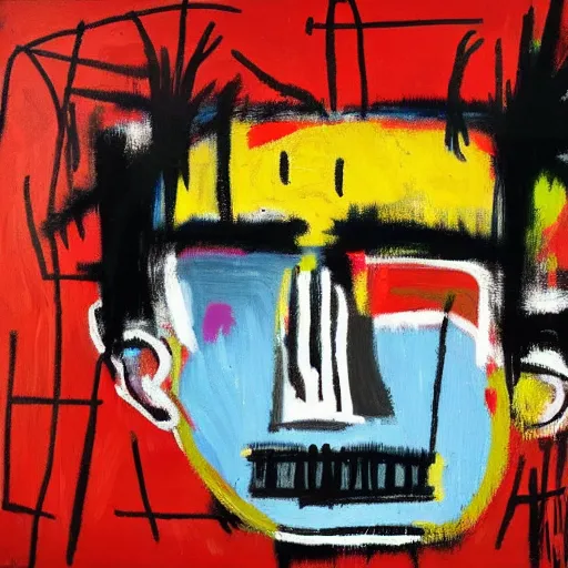 Prompt: robert nava paintings in the style of jean michel-basquiat