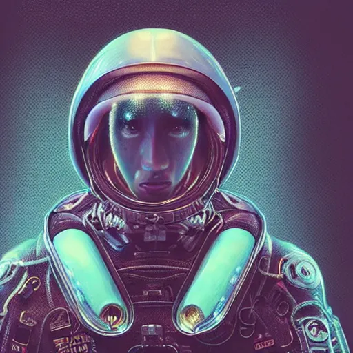 Image similar to hyperrealistic portrait of a squid monster astronaut, full body portrait, well lit, intricate abstract. cyberpunk, intricate artwork, by Tooth Wu, wlop, beeple. octane render,in the style of Jin Kagetsu, James Jean and wlop, highly detailed, sharp focus, intricate concept art, digital painting, ambient lighting, 4k, artstation