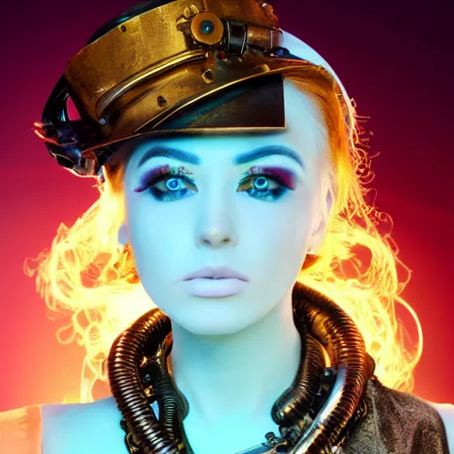 Prompt: 8 k award winner photo of a steampunk android beauty