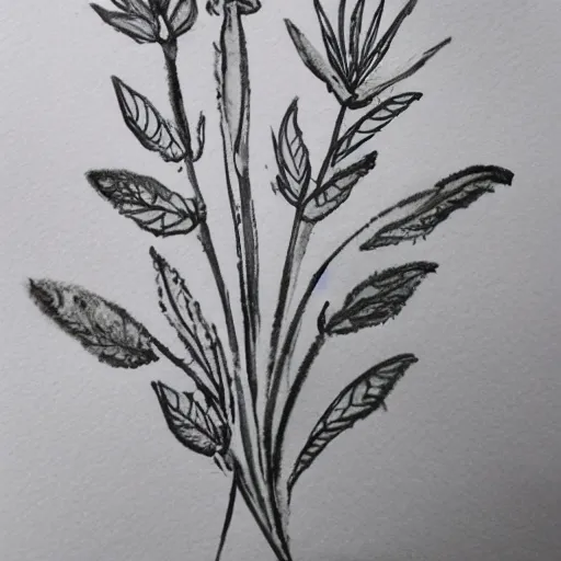 Image similar to monochrome flowers watercolour