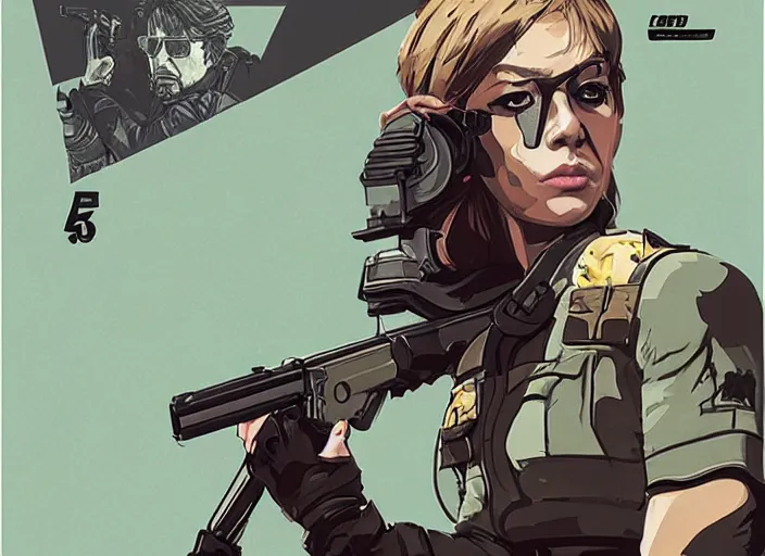 Prompt: Metal Gear Solid 5 Poster, Aubrey Plaza as Quiet:2 by sachin teng :6